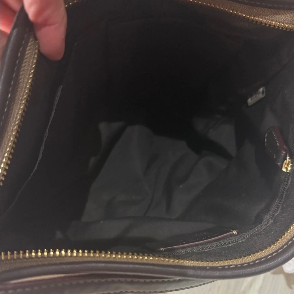 Coach Signature Brown and Tan Crossbody Bag